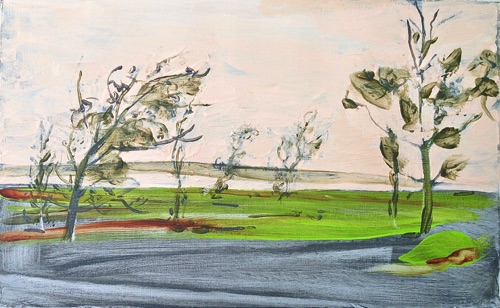 Ōhiʻa Trees in the Mist at Kīlauea Overlook, Hawaii Volcanoes National Park, 10” x 16”, oil on linen. Ōhiʻa Trees in the Mist at Kīlauea Overlook, Hawaii Volcanoes National Park, 10” x 16”, oil on linen.